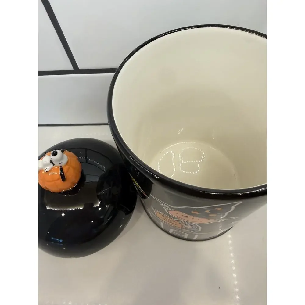 Peanuts Happiness Is Halloween Covered Canister Treat Candy Cookie Holder NEW🎃